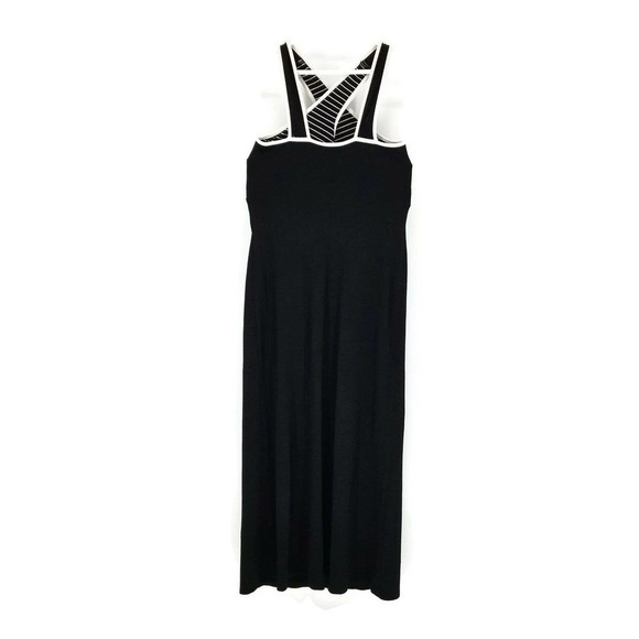 Joseph Ribkoff Black/White Striped Maxi Tank Stretch Slip On Dress Womens Sz 10 - Picture 1 of 5